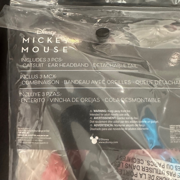 Disney Mickey Mouse Adult Costume Size L Red & Black Jumpsuit Halloween Party - Picture 5 of 6